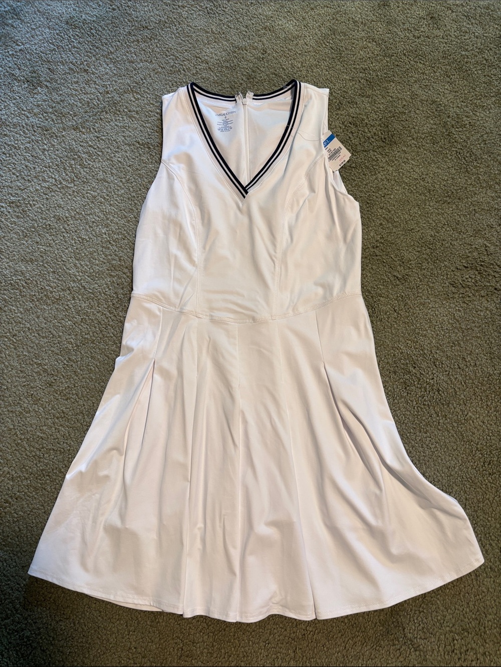 J McLaughlin White Sleeveless V-Neck Tennis Dress